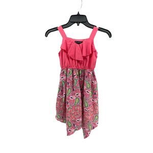 Disorderly Kids Girls Pink Paisley Sleeveless Mini Dress Youth Size 7